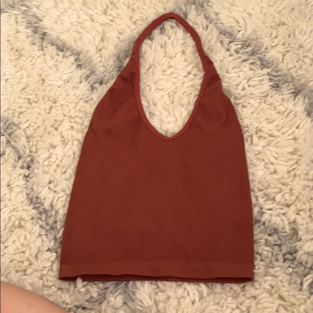 fall color halter crop top urban outfitters size S